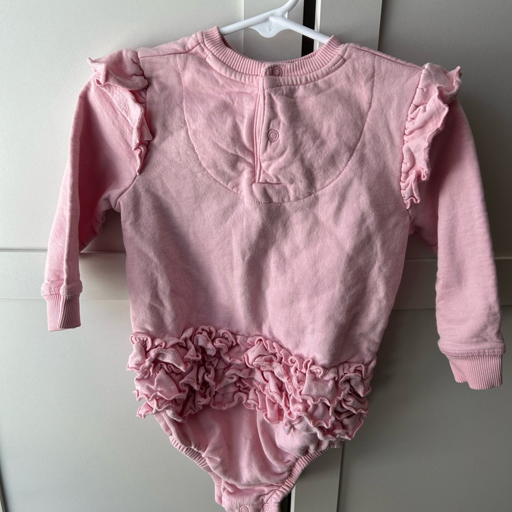 Ruffle Butts Pink Ruffle Long Sleeve Bodysuit